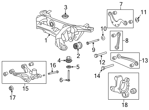 2015 GMC Acadia Rear Suspension, Control Arm Diagram 4 - Thumbnail