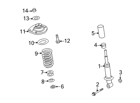 2008 Pontiac G8 Struts & Components - Rear Diagram