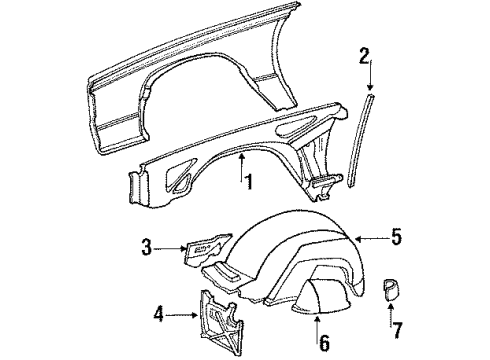 1989 Buick Electra Panel, Front Wheelhouse Diagram for 22527547