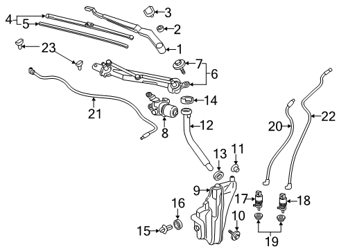 2016 Buick Envision Windshield - Wiper & Washer Components Diagram