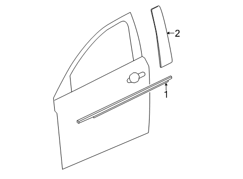 2013 Chevy Sonic Exterior Trim - Front Door Diagram