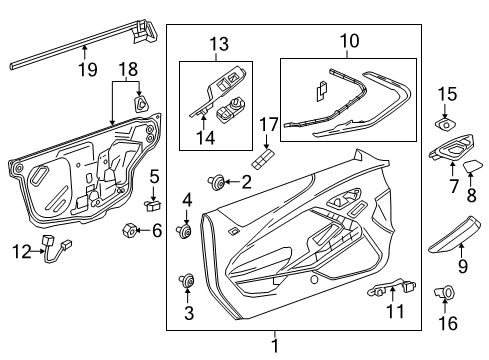 2023 Chevy Camaro Interior Trim - Door Diagram