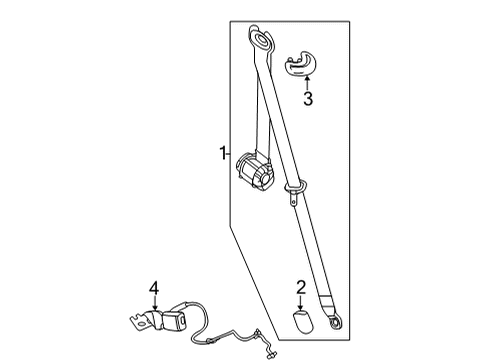 2023 GMC Yukon Rear Seat Belts Diagram 1 - Thumbnail