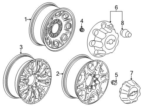 2021 Chevy Silverado 3500 HD Wheels Diagram 3 - Thumbnail