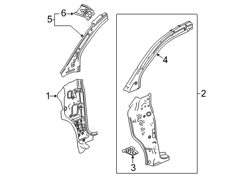 2017 Buick Encore Frame Assembly, W/S Inr Si Diagram for 42385199