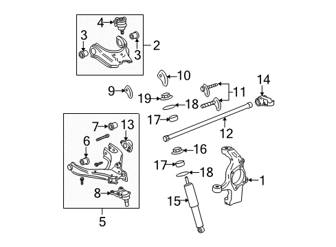 2009 GMC Canyon Insulator Kit,Front Shock Absorber Diagram for 89058945