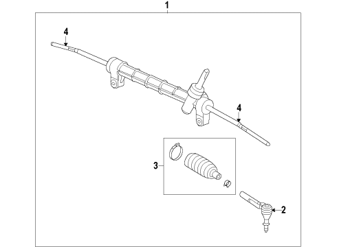 2011 Cadillac SRX P/S Pump & Hoses, Steering Gear & Linkage Diagram 1 - Thumbnail