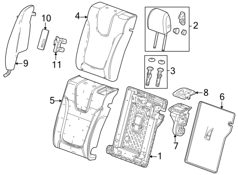 2024 Buick Encore GX Rear Seat Components Diagram 1 - Thumbnail