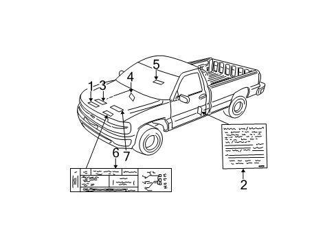 2007 GMC Sierra 3500 Classic Information Labels Diagram