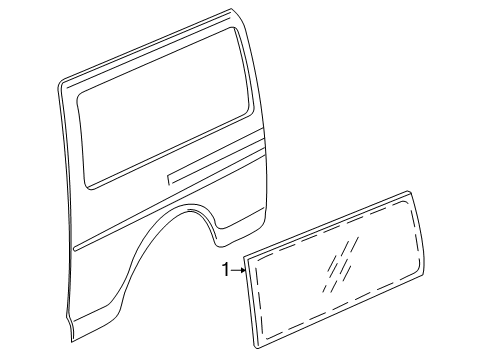 1999 Chevy P30 Body Side Panels - Glass & Hardware Diagram 2 - Thumbnail