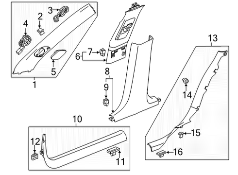 2023 Cadillac CT5 Retainer,Front Seat Belt Diagram for 11546361