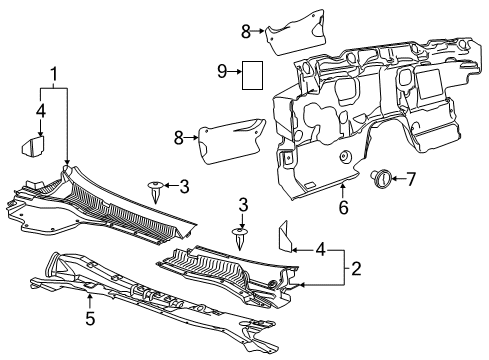 2015 Chevy SS Cowl Diagram