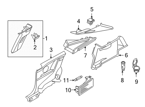 2008 Saturn Astra Panel,Body Side Front Lower Trim Diagram for 13183581