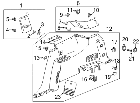 2020 Buick Enclave Interior Trim - Quarter Panels Diagram