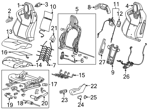 2014 Chevy Camaro Cover,Driver Seat Cushion Diagram for 23127658