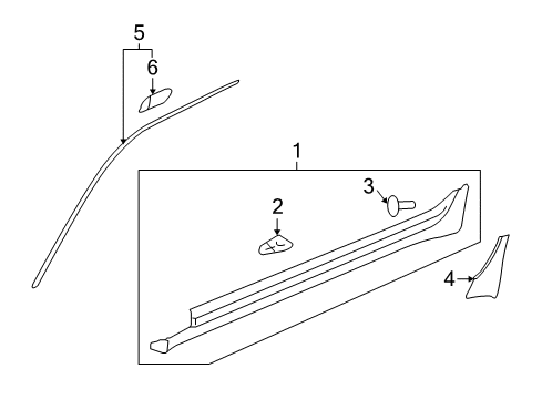 2012 Cadillac CTS Molding Assembly, Body Side Window Reveal Diagram for 25866793