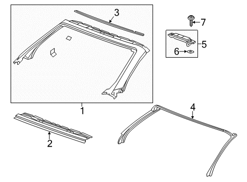 2013 Chevy Camaro Panel Assembly, Roof Front Diagram for 22755831