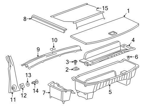 2021 Cadillac XT6 Divider, R/Cmpt Flr Stow Compt *Black Diagram for 84737679