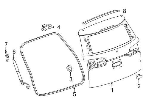 2021 Cadillac XT6 Gate & Hardware Diagram