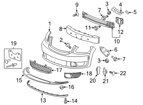 2008 Chevy HHR Bracket Assembly, Front Bumper Fascia Side Diagram for 15827750