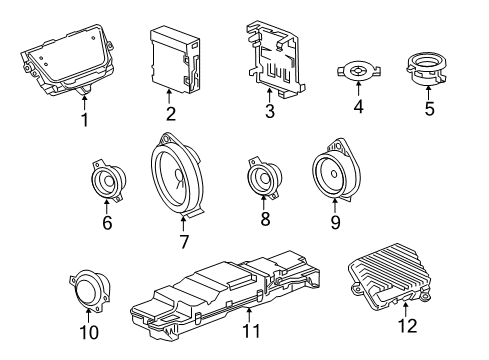 2022 Cadillac XT5 Speaker Assembly, Radio Windshield Side Garnish Molding Diagram for 23183143