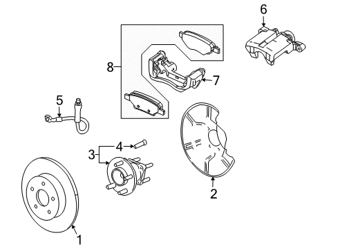 2007 Pontiac G5 Rear Brakes Diagram 1 - Thumbnail