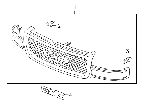 2005 GMC Yukon Grille & Components Diagram 1 - Thumbnail