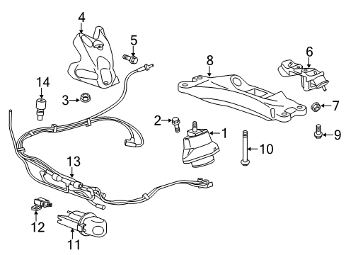 2015 Cadillac ATS Hose, Engine Mount Vacuum Diagram for 23229144