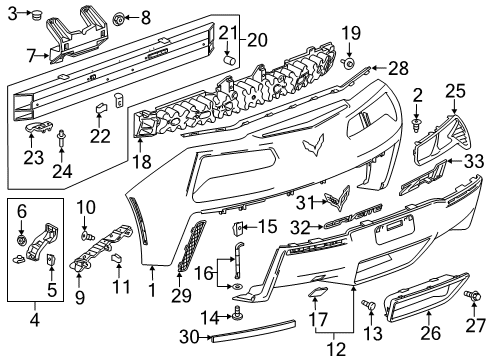 2018 Chevy Corvette Rear Bumper Diagram