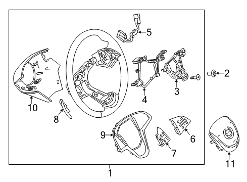 2015 Cadillac ELR Steering Wheel Assembly *Medium Cashmeree Diagram for 23200927