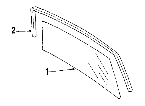 1986 Cadillac Fleetwood Windshield Glass, Reveal Moldings Diagram 1 - Thumbnail