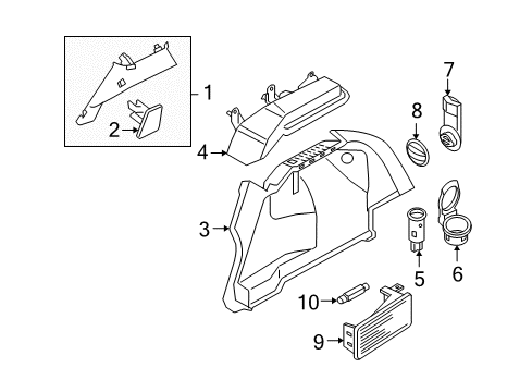 2008 Saturn Astra Retainer,Body Lock Pillar Trim Panel (Push In) Diagram for 13155381