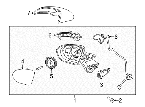 2016 Chevy Cruze Outside Mirrors Diagram 1 - Thumbnail