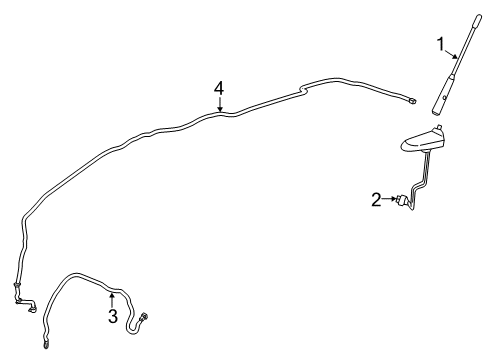 2022 Chevy Trax Cable Assembly, Radio Antenna (Element) Diagram for 42344933