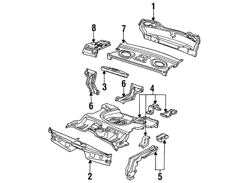 1992 Pontiac Grand Am Panel, Rear End Diagram for 22541443