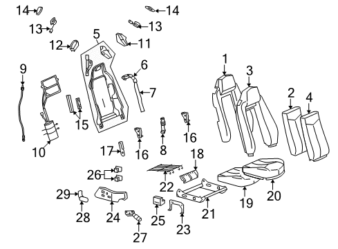 2008 Cadillac XLR Pad Asm,Driver Seat Back Cushion (Halo) Diagram for 88898497