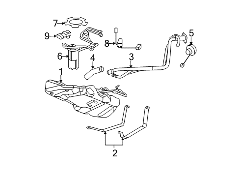 2009 Chevy HHR Fuel System Components, Fuel Delivery Diagram