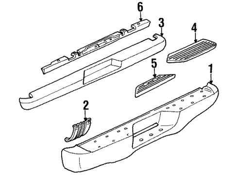 2000 GMC Yukon Pad, Rear Bumper Step *Marked Print Diagram for 15738679