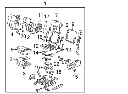 2006 GMC Yukon XL 1500 Cover,Driver Seat Cushion *Pewter Diagram for 89044805