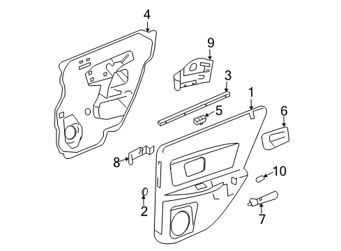 2004 Cadillac CTS Rear Door Diagram 2 - Thumbnail