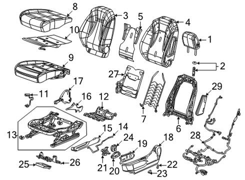 2021 Buick Envision Cover Assembly, F/Seat Cush *Whisper Beigg Diagram for 84955125