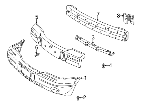 1999 Pontiac Montana Absorber Assembly, Front Bumper Energy Diagram for 10232658