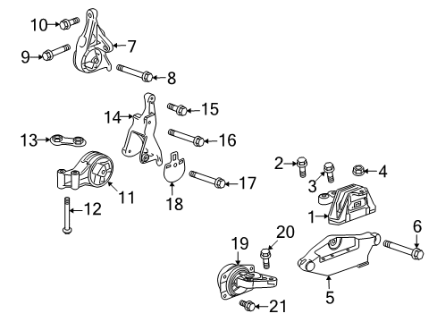 2011 Cadillac SRX Bracket, Engine Rear Mount Diagram for 13228294