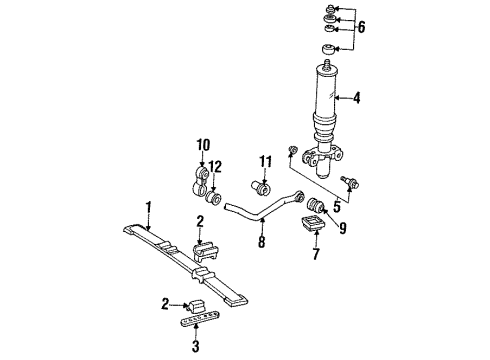 1992 Cadillac Seville Insulator Assembly, Rear Suspension Strut *Blue Diagram for 3536261