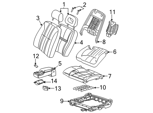 2000 Chevy Impala Pad Asm,Driver Seat Cushion Diagram for 12454428