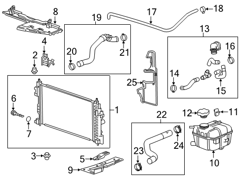 2015 Buick Regal Radiator Assembly Diagram for 23125739