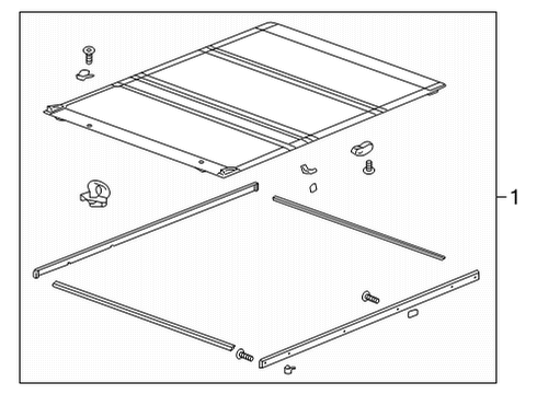 2024 Chevy Silverado 2500 HD Long Bed Hard Folding Tonneau Cover in Matte Black by REV® Diagram for 19433571