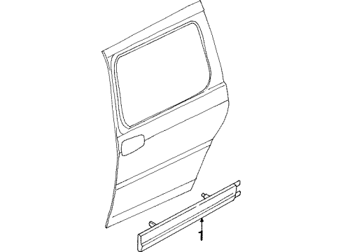 2003 Oldsmobile Silhouette Molding Assembly, Rear Side Door Lower Diagram for 10441453