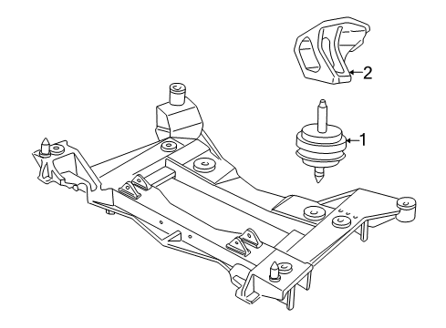 1998 Chevy Corvette Mount Assembly, Trans Diagram for 22178940