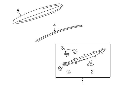 2005 Cadillac SRX Gasket,High Mount Stop Lamp Diagram for 15211328